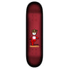 The KROOKED CROMER MAD KING 8.06" skateboard deck features a red gradient background and a crowned cartoon character in a red outfit, with "Cromer" and "Krooked" printed below.