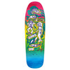 A colorful skateboard with a design featuring the iconic artwork of KROOKED's KROOKED GONZ COLOR MY FRIENDS BLIND BAG.