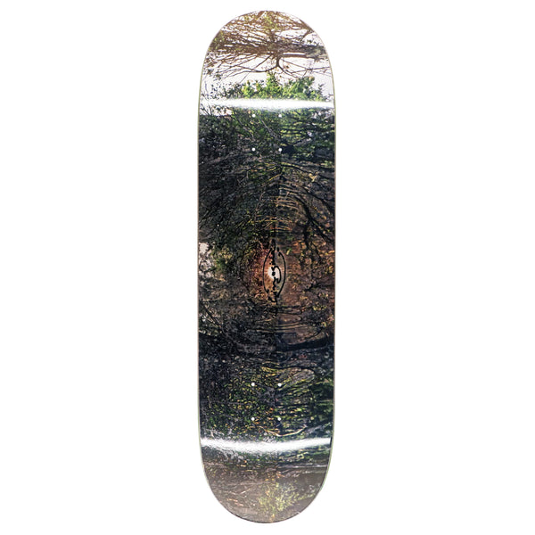 A skateboard featuring a digital print of a tree, the LIMOSINE Loreth SPIT.