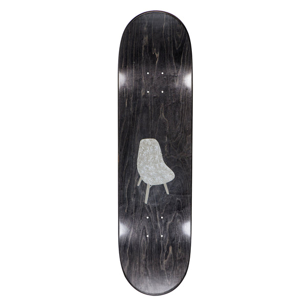 A LIMOSINE skateboard with an image of a chair on it.