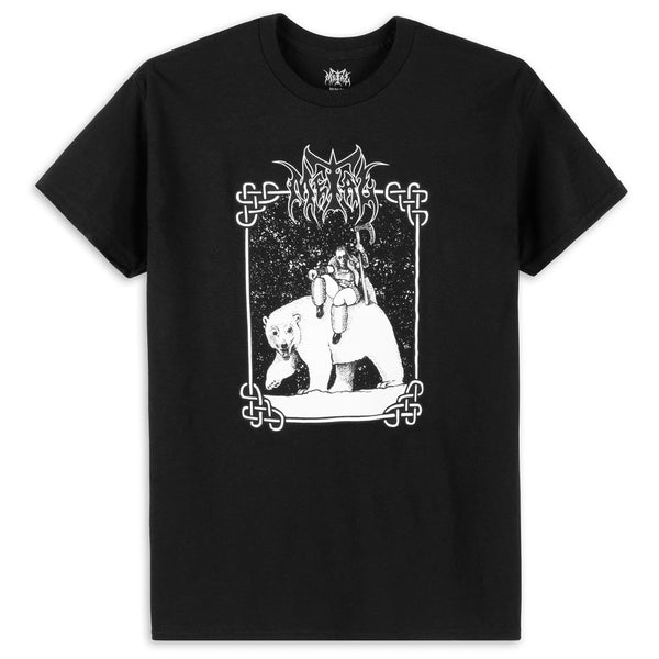 A black METAL VALKYRIE tee with an image of a bear on it.