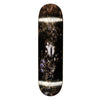 A LIMOSINE REPTILIAN skateboard with a black and white image on it.
