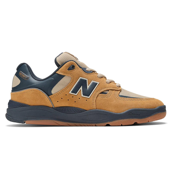 A NB NUMERIC 1010 TIAGO BROWN / BLUE skate shoe with foam cushioning.