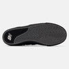 The image shows the black and brown rubber sole of the NB NUMERIC FOY 306 sneaker, with a herringbone tread pattern and NB NUMERIC branding near the heel—a signature detail of this Jamie Foy skate shoe.