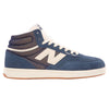 NB Numeric 440 V2 High Blue / Beige men's high top sneakers in navy and white.