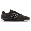 The NB NUMERIC 480 BLACK CEMENT / WHITE sneaker features black uppers with white accents, black laces, a white rubber sole, and an ABZORB in-sole, shown from the side.