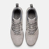A pair of gray athletic sneakers viewed from above, featuring gray laces and black accents on the sides, equipped with Fresh Foam cushioning for enhanced comfort, the NB NUMERIC X AUDAZO "GREY DAYS" by NB NUMERIC.