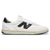 The NB NUMERIC 440 V2 WHITE / BLACK is a white skate sneaker with black details, a bold black "N" logo, perforated heel, and flat cupsole—perfect for daily skate sessions.