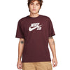 Nike SB Logo Skate Tee Burgundy Crush.