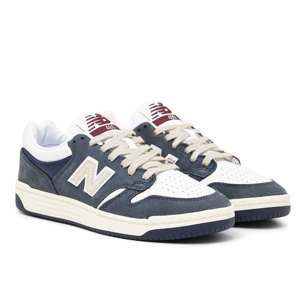 NB NUMERIC 480 sneakers in navy and white.