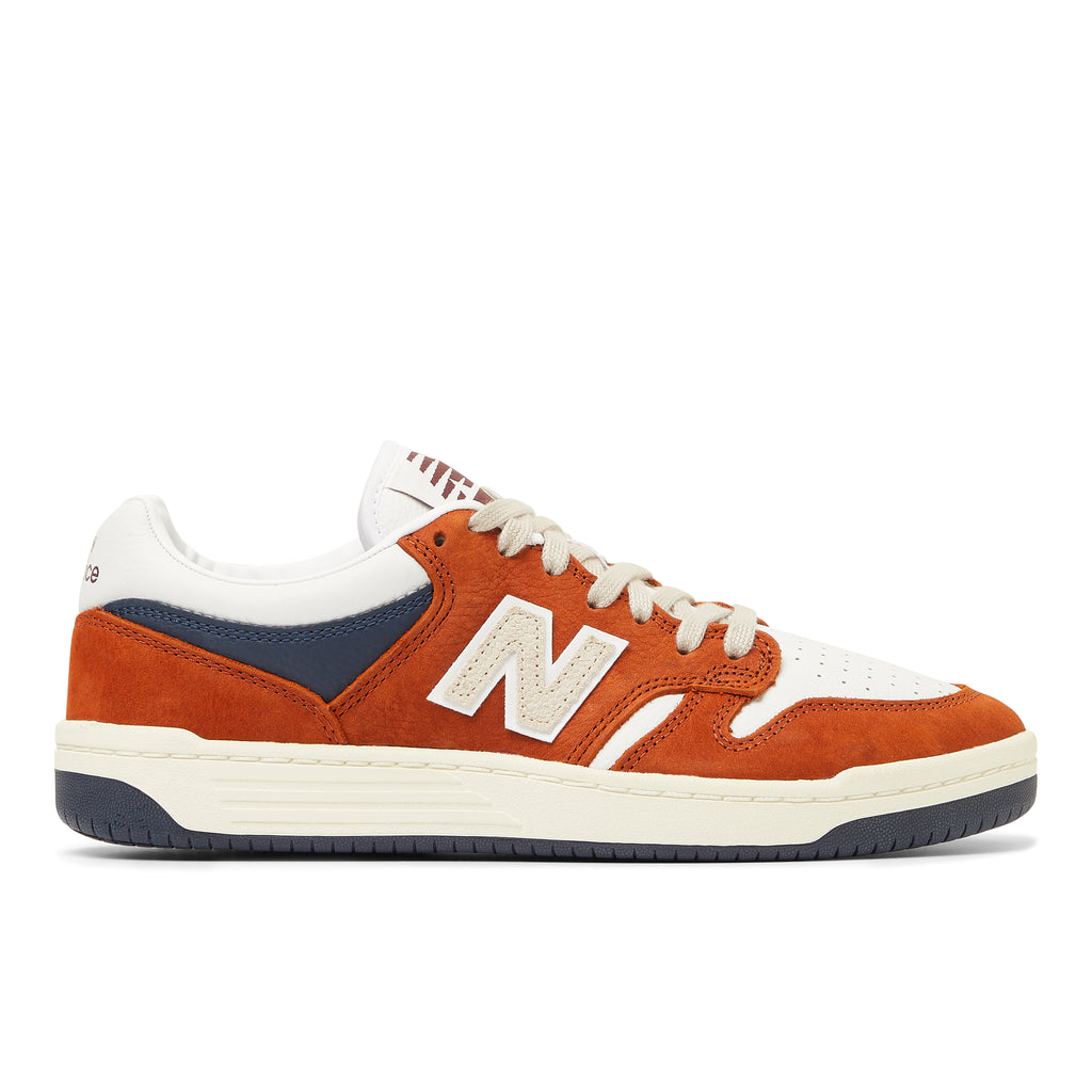 NB NUMERIC 480 BROWN / WHITE trainers in orange and navy.