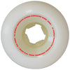 A white OJ Wheels skateboard wheel with red lettering on it - OJ PROTOTYPES DOUBLE DURO 56MM 101A/95A MINI COMBO.