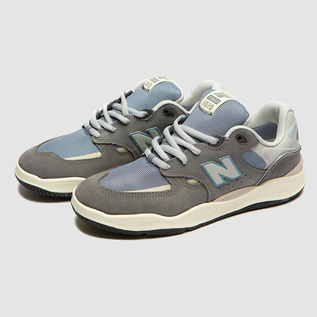 The new NB NUMERIC 1010 TIAGO GREY / BLUE with a sleek grey/blue colorway is enhanced with FuelCell foam technology, providing ultimate comfort and support. NB NUMERIC and Tiago Lemos collaborated to create this.