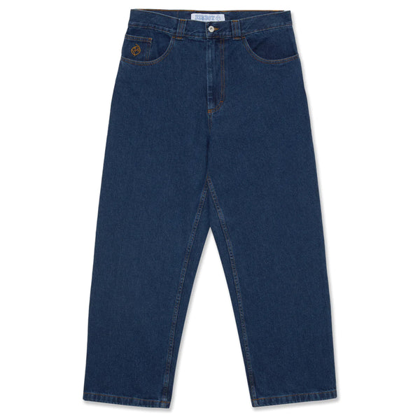 A pair of POLAR BIG BOYS DARK BLUE jeans made with Cotton-Denim Fabric, featuring buttons and pockets.