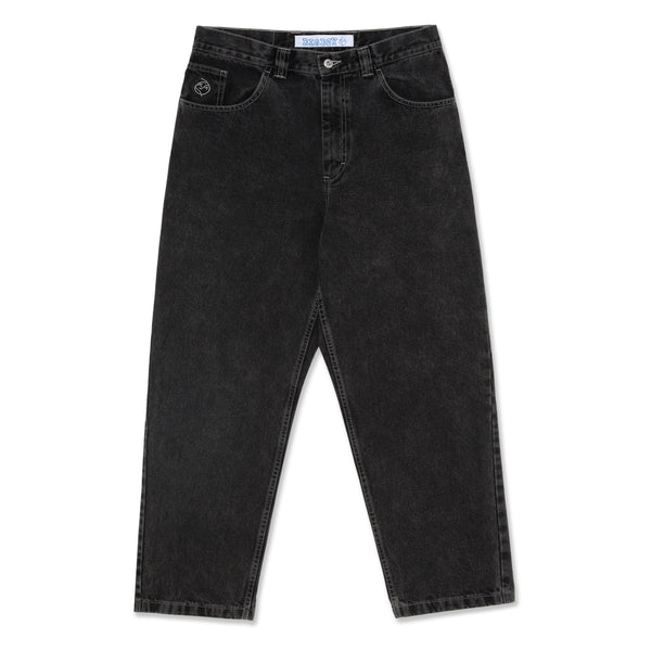 A pair of POLAR BIG BOY SILVER BLACK jeans on a white background.