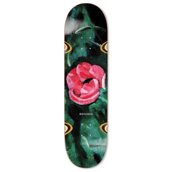 A POLAR skateboard with a flower on it.