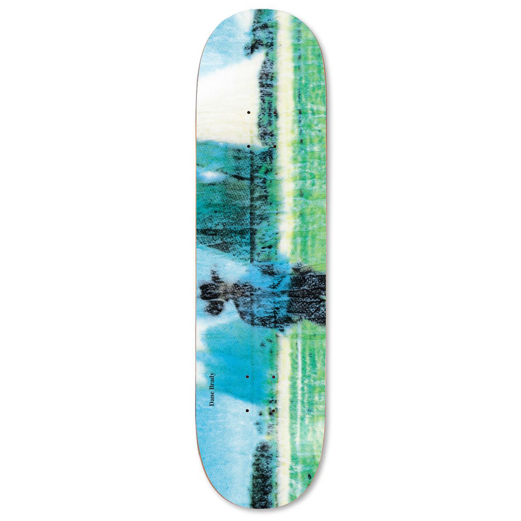 A POLAR skateboard with an image of a man riding a bike.