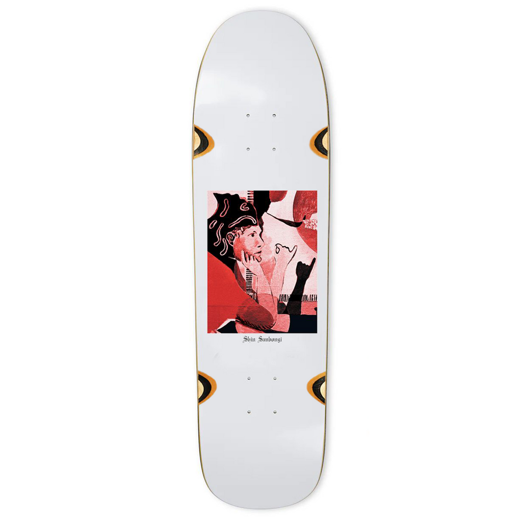 A POLAR skateboard with an image of a woman on it.