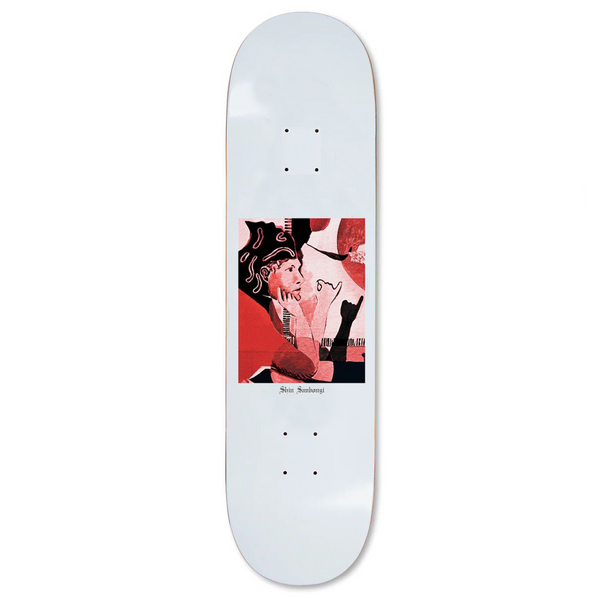 A POLAR skateboard with an image of a woman on it.