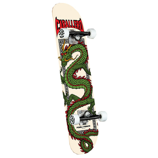 The POWELL PERALTA CAB CHINESE DRAGON COMPLETE 7.5 is a skateboard featuring a Chinese dragon design.