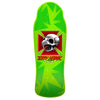 Green POWELL PERALTA BONES BRIGADE SERIES 15 HAWK skateboard deck with a skull graphic design.