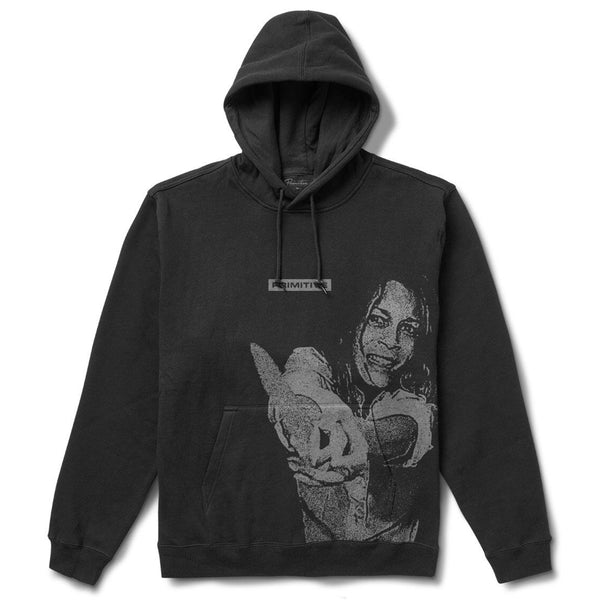 A PRIMITIVE MYERS HEAVYWEIGHT HOODIE BLACK with a primitive picture on it.