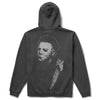 A PRIMITIVE MYERS HEAVYWEIGHT HOODIE BLACK with an image of Michael Myers, the slasher.