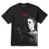 A PRIMITIVE SLASHER HEAVYWEIGHT TEE BLACK featuring the image of Michael Myers, the slasher icon.