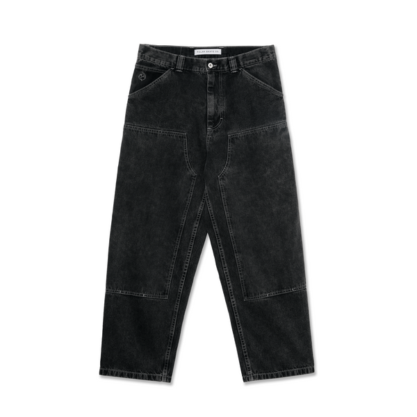A pair of POLAR BIG BOY DOUBLE KNEE WORK PANT DOUBLE KNEE denim jeans lying flat on a white surface.