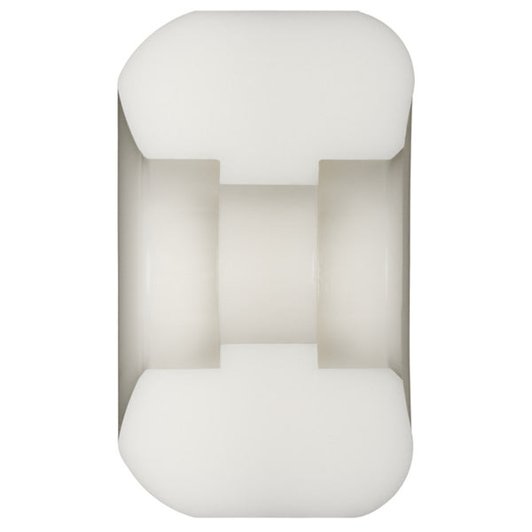 The POWELL PERALTA SEMIEN NANO RAT DF V5 52x30MM 93A is a white, cylindrical object with flat ends, an hourglass shape, and a central narrowed section, reminiscent of the brand's design.