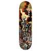 Illustration of an elephant with orange markings trampling a city, smoke rising behind; "PRAMANA" appears vertically on this REAL PRAMAN RAMPAGE LTD 8.38" skateboard deck by REAL.