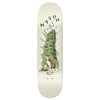 The REAL MASON RECORD SCRATCH skateboard deck by REAL measures 8.28" and features a cat illustration in front of cash with "MASON" above—ideal for fans of the Mason Record Scratch series.