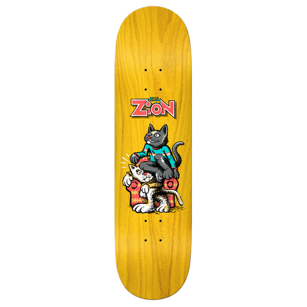 A REAL skateboard with a cat and a dog on it, featuring LTD FOIL.