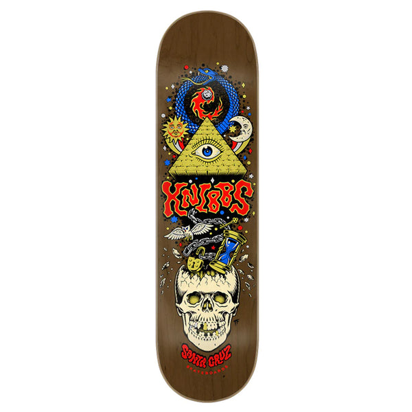 A SANTA CRUZ KNIBBS ALCHEMIST skateboard.