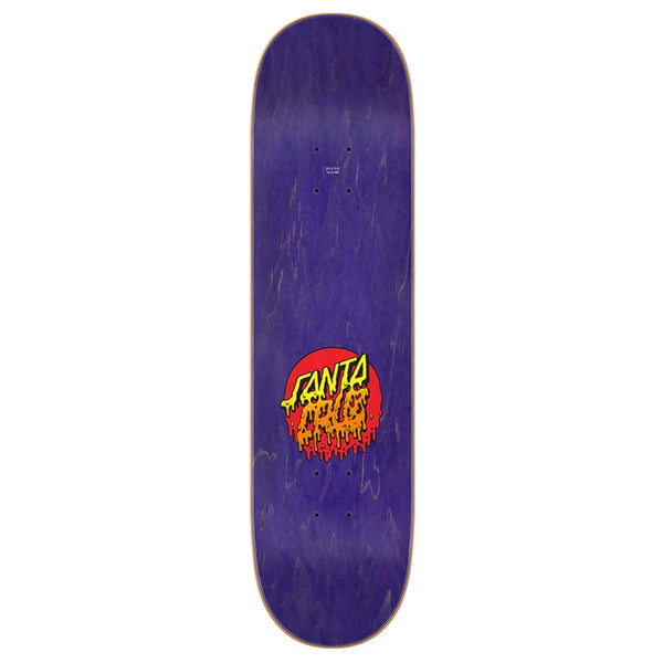 A purple SANTA CRUZ RAD DOT skateboard.