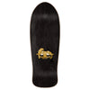 A black skateboard with a gold SANTA CRUZ NATAS PANTHER LENTICULAR REISSUE logo on it.