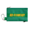 A green SCI-FI FANTASY CARRY-ALL pouch with the word SCI-FANTASY on it.
