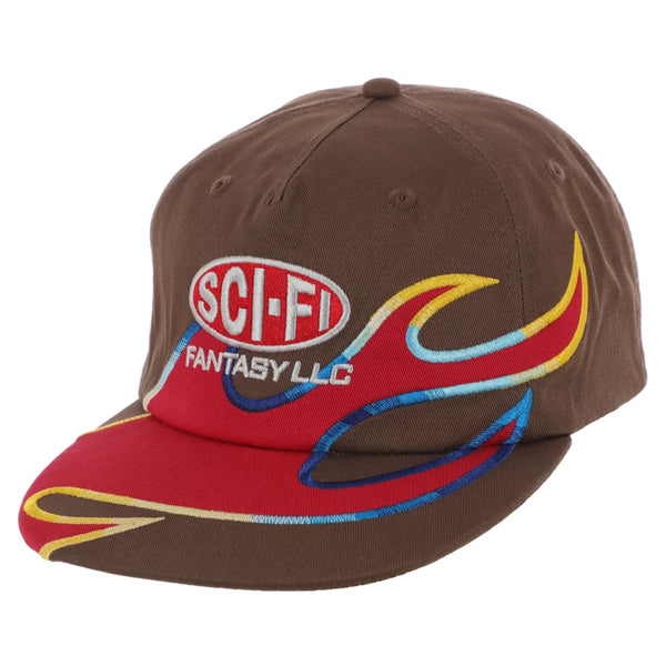 A SCI-FI FANTASY hat with stunning flames on it, created by SCI-FI FANTASY Flame, LLC.