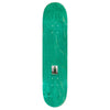 The SCI-FI FANTASY YIN YANG skateboard deck by SCI-FI FANTASY features a green wooden design with a small rectangular center graphic of a person in green attire, reflecting the brand's signature SCI-FI FANTASY style.