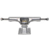 A front view of the silver SLAPPY ST1 Inverted Hollow Ultra Low 8.0 truck (set of two) by SLAPPY TRUCKS, featuring ultra low profile and hollow kingpin for better grind clearance, with the brand engraved on the baseplate.
