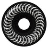A SPITFIRE DECAY F4 CONICAL FULL 99A 54MM skateboard wheel with a black and white design.