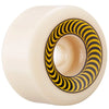 A white SPITFIRE F4 OG CLASSIC 99A 55MM skateboard wheel with a black and yellow design, featuring the iconic SPITFIRE logo.