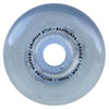 A translucent grey skateboard wheel with text around the central hole: "SPITFIRE X GRIMPLE STIX SAPPHIRE RADIAL 90D 56MM" – perfect for enhancing your skateboarding experience.