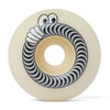 A white skateboard wheel with a black and white design, featuring the SPITFIRE X LAST RESORT AB F4 CLASSIC 99D 54MM logo.