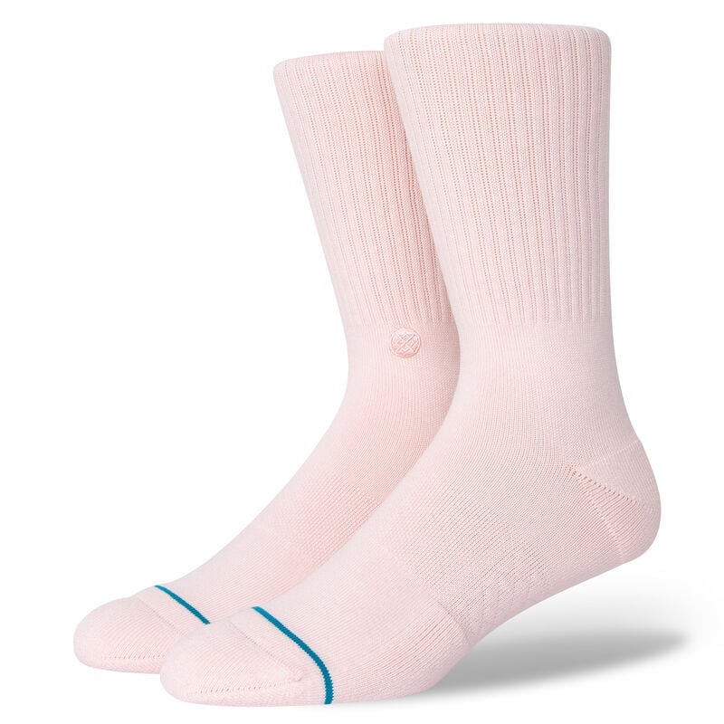 A pair of STANCE SOCKS ICON PINK MEDIUM on a white background.