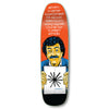 A STRANGELOVE hand-screened skateboard deck with a STRANGE LOVE LAST MATURITY image of a man with a mustache.