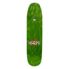 A WELCOME skateboard with a red logo on it.