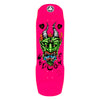 A pink Welcome Light and Easy on Totem 2.0 skateboard with an image of a demon on it, rides like an 8.25” popsicle.