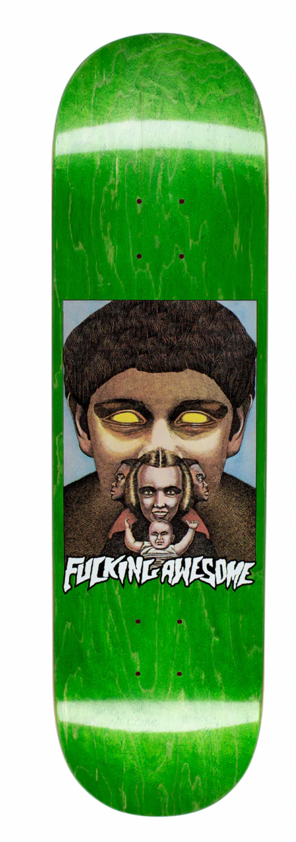 rectangular skateboard graphic on color stained background
