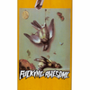 A close up of A yellow stained skateboard with ill birds.